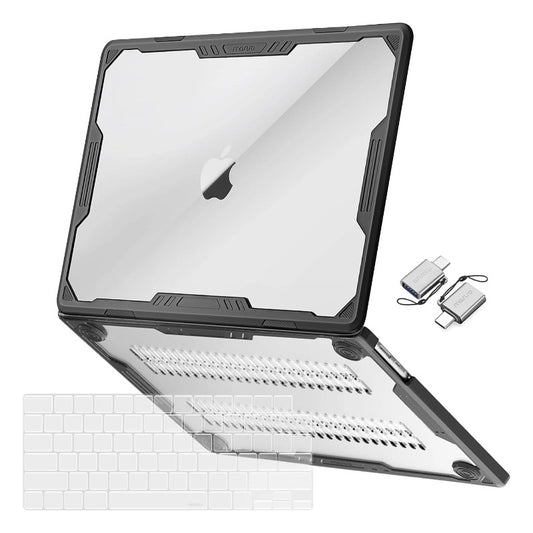 MOSISO Symmetric Geometric TPU Bumper Hard Case Compatible with MacBook Air 15 Inch M5 M4 M3 M2 2023-2026 A3448 A3241 A3114 A2941, Heavy Duty Shockproof Cover With Keyboard Skin & Dual USB-C Adapters, Multi Colors Available