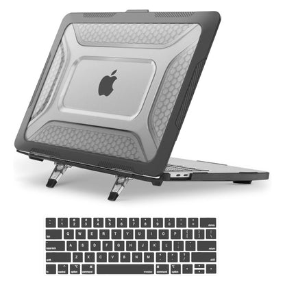 MOSISO Compatible with MacBook Pro 13 inch Case M2/M1 2026-2016 A2338 A2251 A2289 A2159 A1989 A1708 A1706, Honeycomb Heavy Duty Hard Shell Case with TPU Bumper&Fold Kickstand&Keyboard Cover