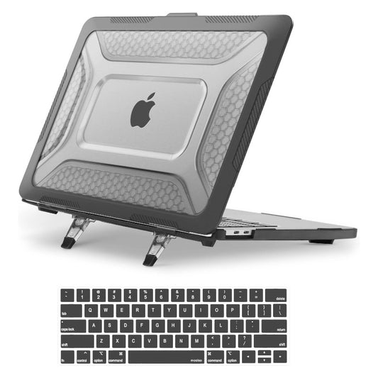 MOSISO Compatible with MacBook Pro 13 inch Case M2 2026-2016 A2338 M1 A2251 A2289 A2159 A1989 A1708 A1706, Honeycomb Heavy Duty Hard Shell Case with TPU Bumper&Fold Kickstand&Keyboard Cover