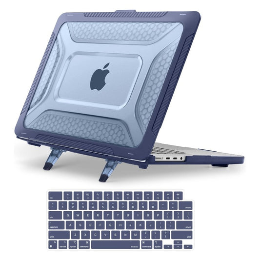 MOSISO 2 in 1 Honeycomb Hard Case Compatible with MacBook Pro 16 Inch M5 M4 M3 M2 M1 2021-2026 A3429 A3428 A3403 A3186 A2991 A2780 A2485, Shockproof TPU Bumper Cover With Foldable Kickstand
