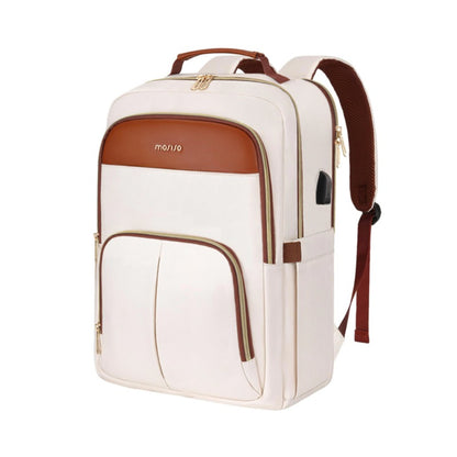 MOSISO Laptop Backpack for Women, 15.6 inch Laptop Bag with USB Charging Port&Front Pocket, Carry on Computer Bag Travel Backpack Casual Daypack for Office College Work Business