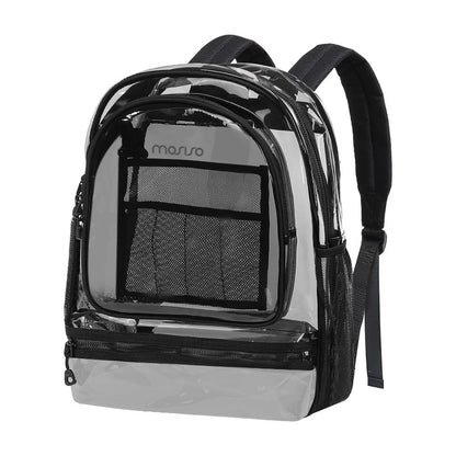 MOSISO 15.6-16 inch Travel Laptop Backpack, Waterproof Stylish Large Capacity Casual Daypack Bag for Business, Fashion TPU Transparent Computer Bag with Reinforced Strap, Black