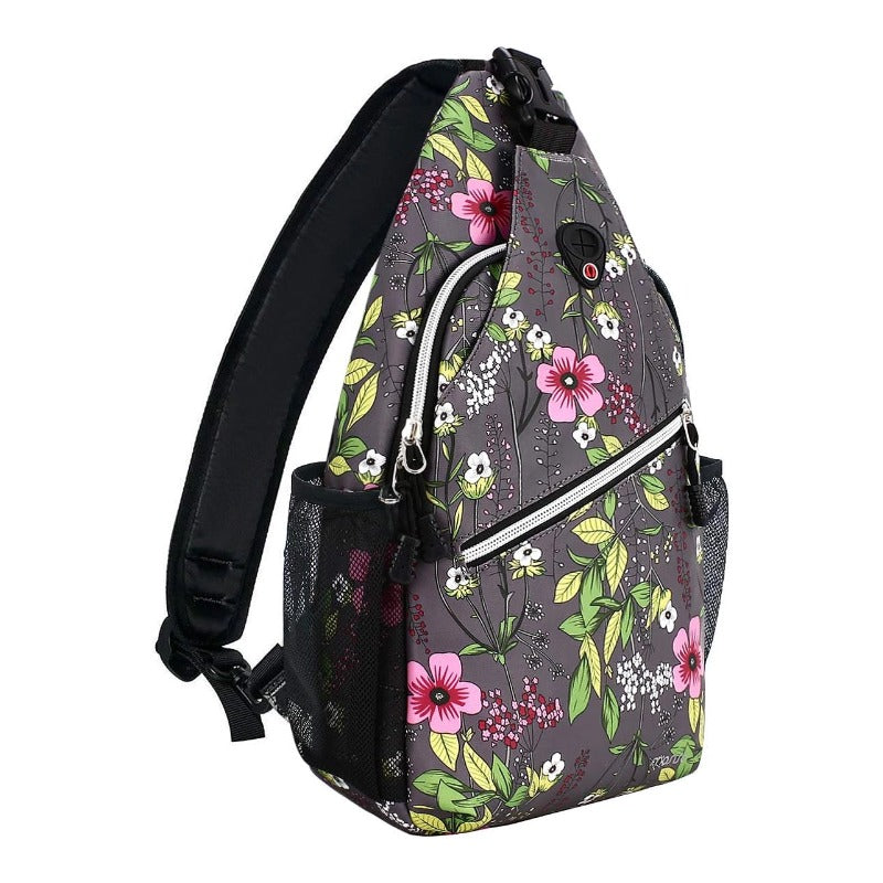 MOSISO Sling Backpack, Waterproof Oxford Crossbody Daypack with Anti-Theft Pocket & Mesh Side Pockets, Fits 11 Inch Tablet for Hiking Travel Sports