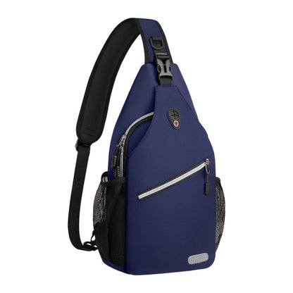 MOSISO Water Resistant Sling Backpack, Unisex Crossbody Chest Daypack with Multi Pockets & Dual Side Mesh Holders, Adjustable Strap Fits 10.9 Inch Tablet for Travel Hiking Commute