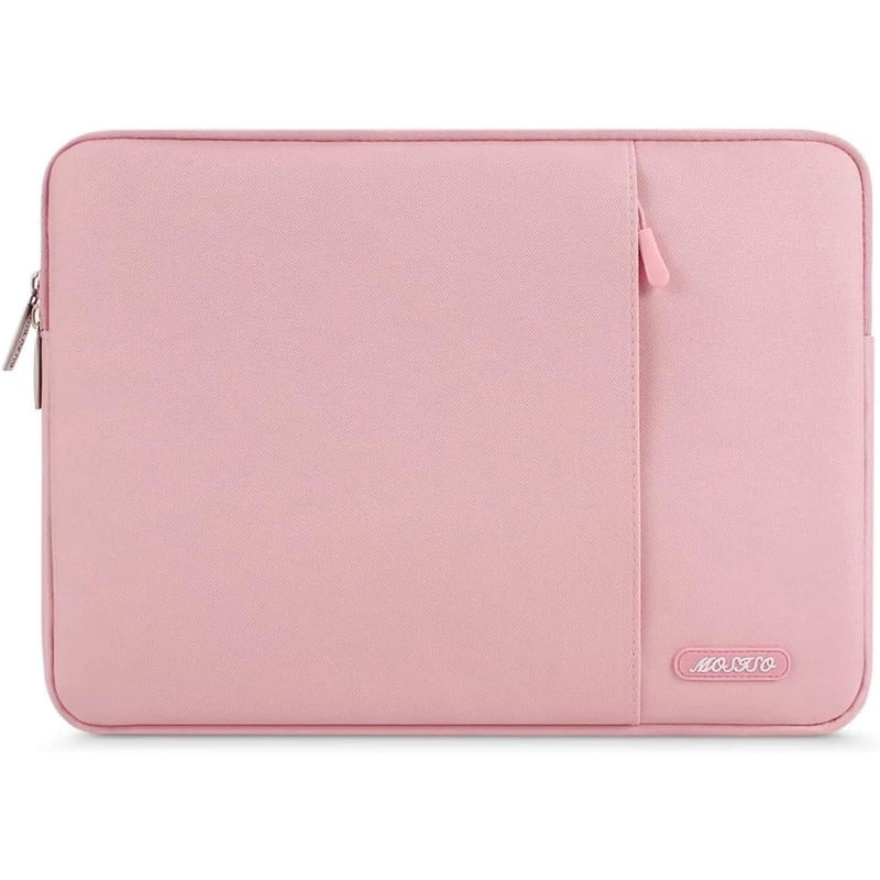 MOSISO Laptop Case 14 inch, 14 inch Laptop Sleeve Compatible with HP Lenovo Dell ASUS Acer, HP Stream, Dell Latitude, Lenovo IdeaPad, Polyester Vertical Computer Sleeve Bag with Pocket, Pink