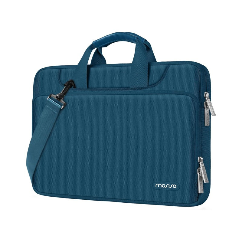 MOSISO 360 Protective Laptop Shoulder Bag 13-17.3 Inch, Compatible with 13/13.3/16/17.3 inch Dell XPS/HP Pavilion/Ideapad/Acer/Alienware/HP Omen,Matching Color Sleeve with Belt