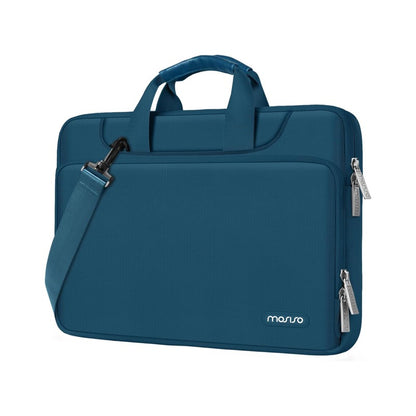 MOSISO 360 Protective Laptop Shoulder Bag 13-17.3 Inch, Compatible with 13/13.3/16/17.3 inch Dell XPS/HP Pavilion/Ideapad/Acer/Alienware/HP Omen,Matching Color Sleeve with Belt