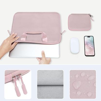 MOSISO Laptop Case 14 inch, Laptop Sleeve Bag Compatible with HP Lenovo Dell ASUS Acer, HP Stream, Dell Latitude, Lenovo IdeaPad, Neoprene Carrying Computer Bag with Handle&Detachable Small Case, Pink
