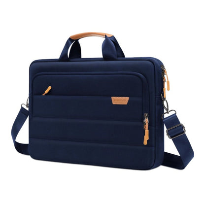 MOSISO Men Laptop Briefcase Shoulder Bag with Trolley Sleeve & Front Rectangle Horizontal Pockets, Multi Storage Notebook Carry Case for Business Travel