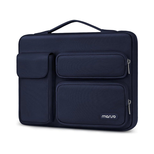 MOSISO 360 Protective Laptop Case 13-17.3 inch, 13 13.3 14 15 16 17.3 inch Laptop Sleeve Compatible with MacBook Air/Pro 13 / Pro 14, HP Dell ASUS Lenovo, Side Open Bag with 2 Raised&1 Flapover Pockets