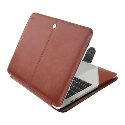 MOSISO Compatible with MacBook Air 15 inch M5-M2 A3241 A3114 A2941 2026-2023/ Pro 15 Case A1990 A1707 2019-2016, PU Leather Portfolio Protective Stand Cover Sleeve with Clear Strip