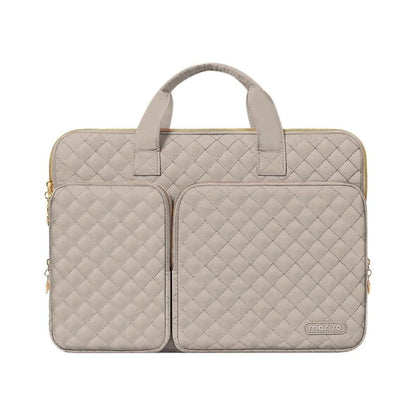 MOSISO 360 Protective Square Quilted Laptop Sleeve with 2 Pockets, Handle & Belt, Fits 13–16 Inch MacBook M1-M5 HP Acer Dell Lenovo Notebook