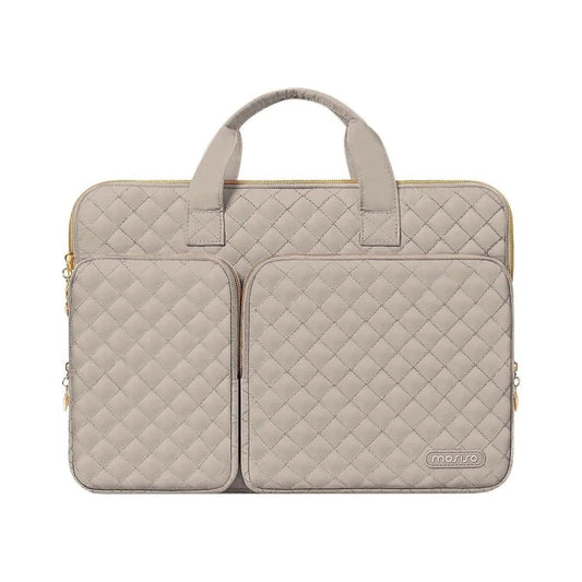 MOSISO 360 Protective Laptop Case 13-16 inch,13 13.3 14 16 inch Laptop Sleeve Compatible with MacBook Pro 16 M5 M4 M3 M2 M1 HP Acer Dell Lenovo,Square Quilted Bag Cover with 2 Pockets&Handle&Belt