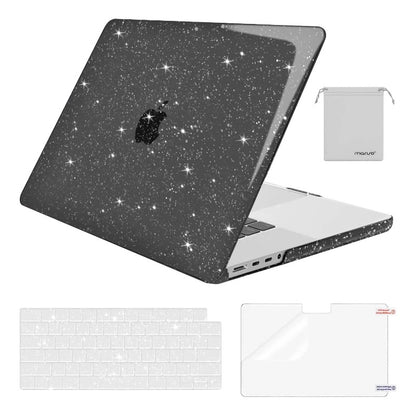 MOSISO Compatible with MacBook Pro 16 inch Case M5 2026 M4 2025 M3 M2 M1 2024-2021 A3429 A3428 A3403 A3186 A2991 A2780 A2485 Pro Max, Sparkly Glitter Shell&Keyboard Cover&Screen Film&Pouch