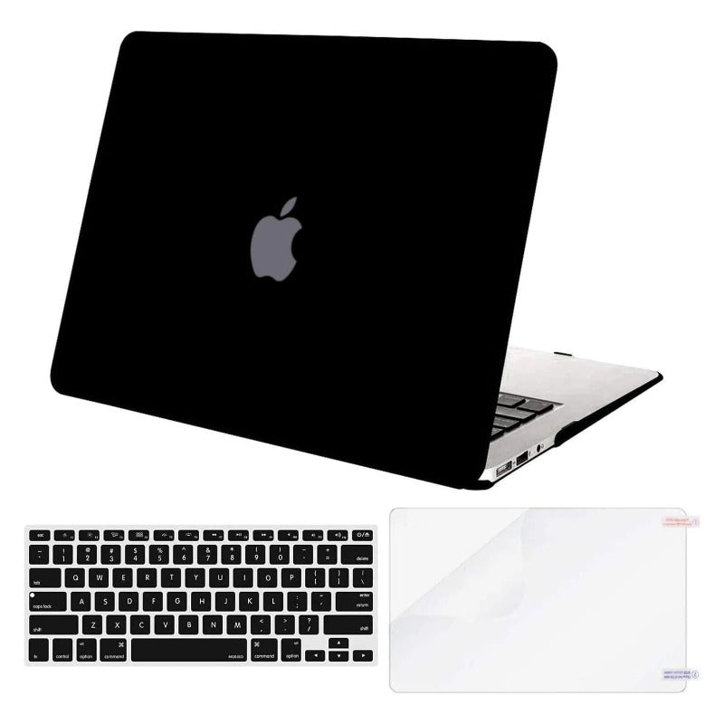 MOSISO Plastic Hard Shell Case & Keyboard Cover Skin & Screen Protector Only Compatible with MacBook Air 11 inch (Models: A1370 & A1465)