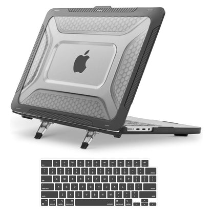 MOSISO Compatible with MacBook Pro 14 inch Case 2026-2021 M5-M1 A3434 A3112 A3185 A3401 A2918 A2992 A2779 A2442,Honeycomb TPU Bumper Hard Case with Fold Kickstand&Keyboard Skin