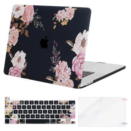 MOSISO Compatible with MacBook Pro 16 inch Case 2020 2019 Release A2141 with Touch Bar Touch ID, Plastic Peony Hard Shell Case & Keyboard Cover Skin & Screen Protector