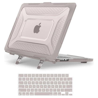 MOSISO 2 in 1 Honeycomb Shockproof TPU Bumper Hard Case Compatible with MacBook Air 15 Inch M5-M2 2023-2026 A3448 A3241 A3114 A2941, Heavy Duty Protective Shell With Fold Kickstand & Keyboard Cover, Multi Colors Available