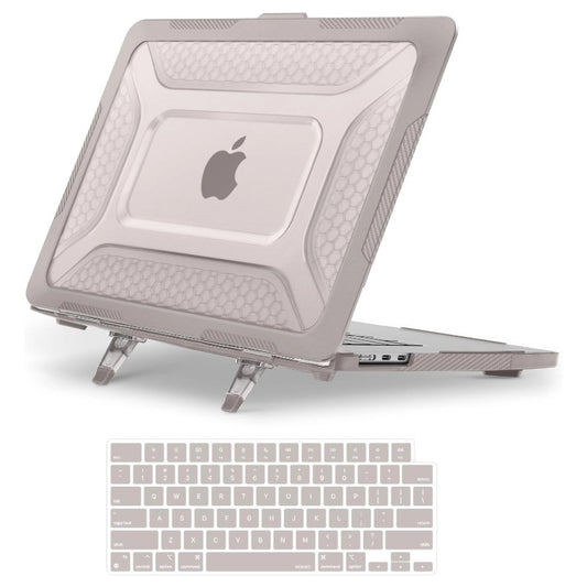MOSISO 2 in 1 Honeycomb Shockproof TPU Bumper Hard Case Compatible with MacBook Air 15 Inch M5 2026 M4 M3 M2 2023-2025 A3448 A3241 A3114 A2941, Heavy Duty Protective Shell With Fold Kickstand & Keyboard Cover, Multi Colors Available