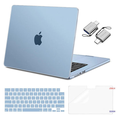 MOSISO Compatible with MacBook Air 15 inch Case M5-M2 2026-2023 A3448 A3241 A3114 A2941, Hard Shell&Keyboard Cover&Screen Film&Type C, Great for Study Travel Work