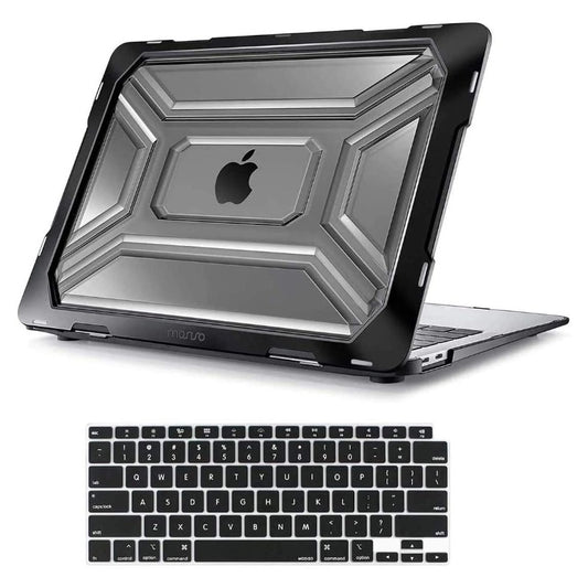 MOSISO Compatible with MacBook Air 13 inch Case 2020-2022 Release A2337 M1 A2179 with Retina Display Touch ID, Heavy Duty Plastic Hard Shell Case with TPU Bumper & Keyboard Cover