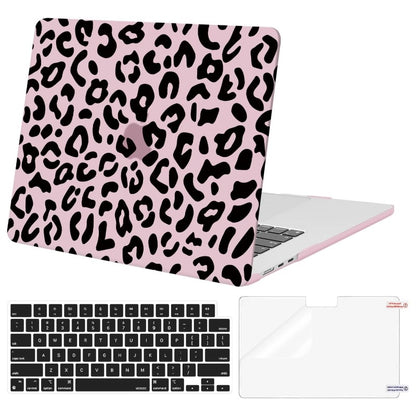 MOSISO Compatible with MacBook Air 13 inch Case 2018-2022 Release A2337 M1 A2179 A1932 Retina Display, Plastic Leopard Grain Hard Shell Case&Keyboard Cover&Screen Protector