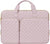 MOSISO 360 Protective Laptop Case 13.3 inch, 13-13.3 inch Laptop Sleeve Compatible with MacBook Air/Pro 13/Pro 14,HP Dell ASUS Lenovo, Square Quilted Bag Cover with 2 Pockets&Handle&Belt, Chalk Pink