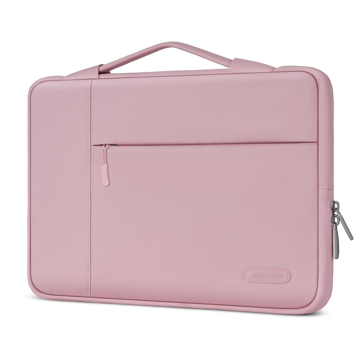 MOSISO Laptop Case 15 inch, 15 inch Laptop Sleeve with Handle Compatible with MacBook Air 15 M4 A3241 M3 A3114 M2 A2941 2025 2024 2023, Dell XPS, Polyester Multifunctional Computer Bag, Pink