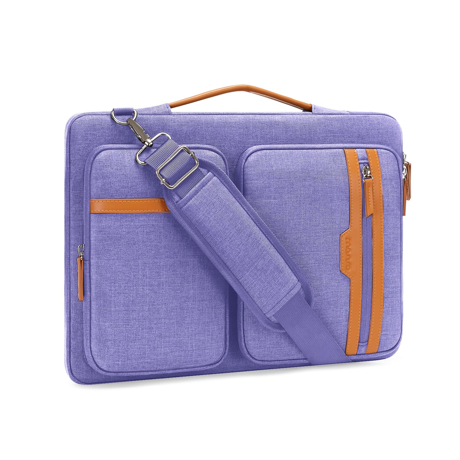 MOSISO 360 Protective Laptop Bag, 13-15.6 inch Computer Bag Compatible with MacBook Pro 14/16, HP, Dell, Asus Notebook, Side Open Sleeve with 2 Rectangle Zipper Pockets&Extendable Handle, Gray iMosiso