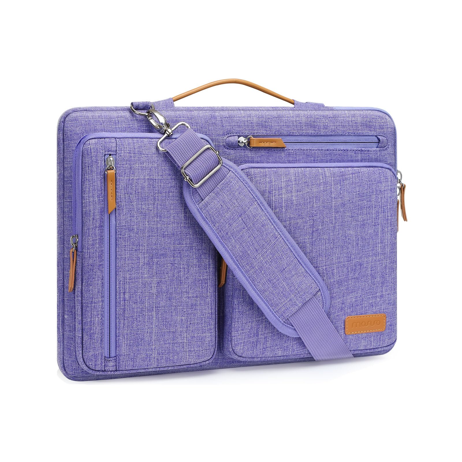 MOSISO 360 Protective Laptop Shoulder Bag,13-17.3 inch Computer Bags Compatible with MacBook Air M4 M3 M2 M1 2025-2018/Pro 13 2025-2016,Side Open Messenger Bag with 4 Zipper Pockets, Black iMosiso