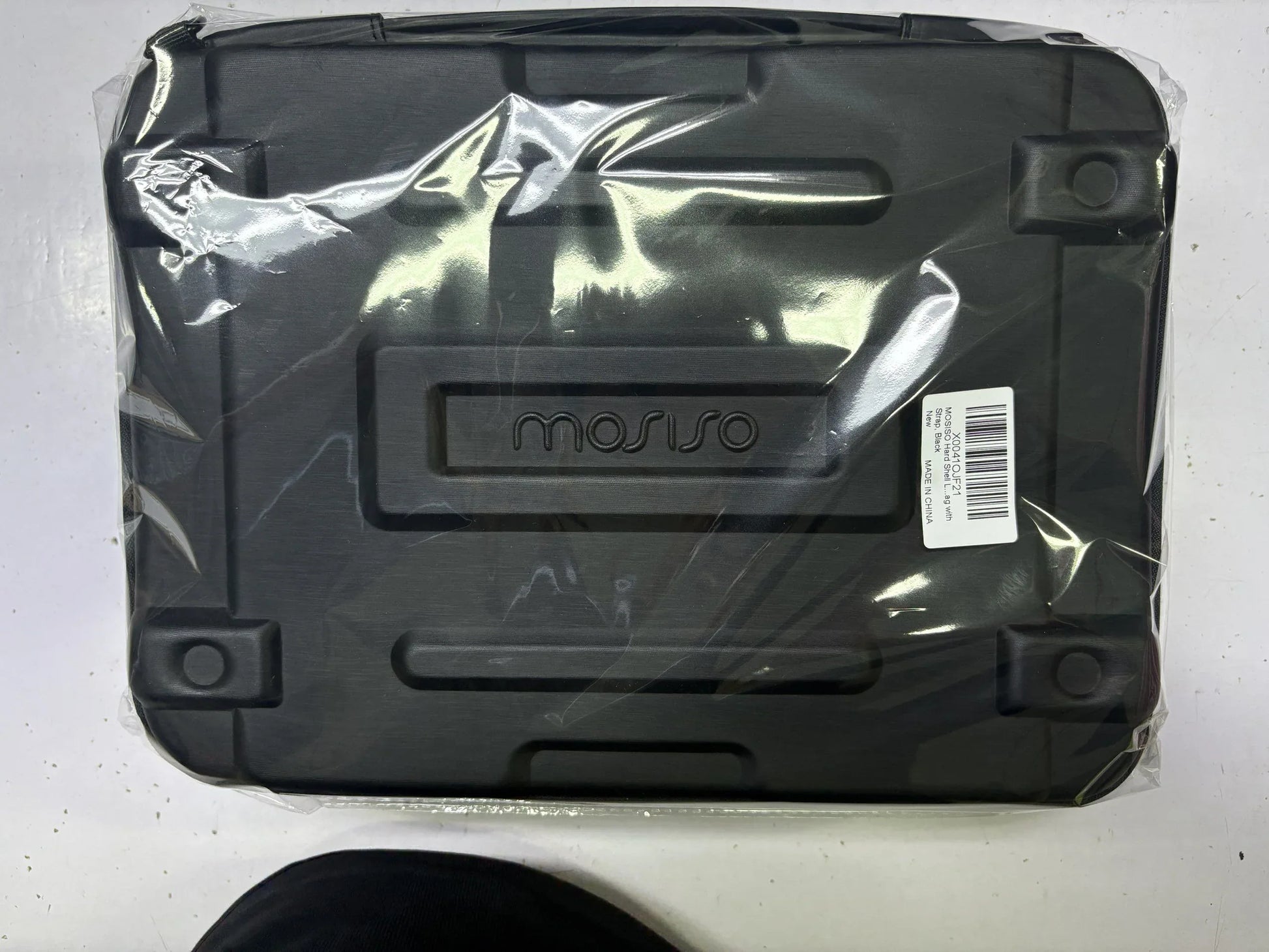 MOSISO Hard Shell Laptop Case Sleeve, 15.6-17.3 inch Computer Bag Compatible with MacBook Air 15/Pro 16,HP,Dell,Lenovo,Asus, Notebook, Abstract Geometric Waterproof Carrying Case Bag with Strap, Black iMosiso