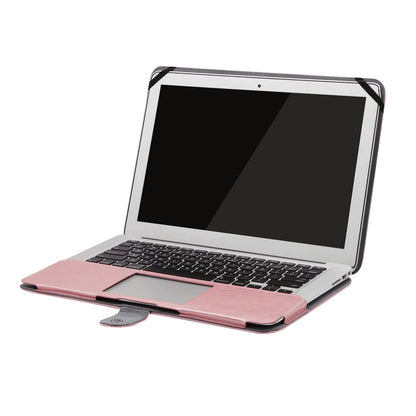 MOSISO Compatible with MacBook Air 13 inch Case A1369 A1466 Older Version 2010-2017 Release, PU Leather Case Portfolio Protective Stand Cover Sleeve, Rose Gold