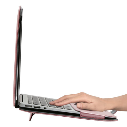 MOSISO Compatible with MacBook Air 13 inch Case A1369 A1466 Older Version 2010-2017 Release, PU Leather Case Portfolio Protective Stand Cover Sleeve, Rose Gold