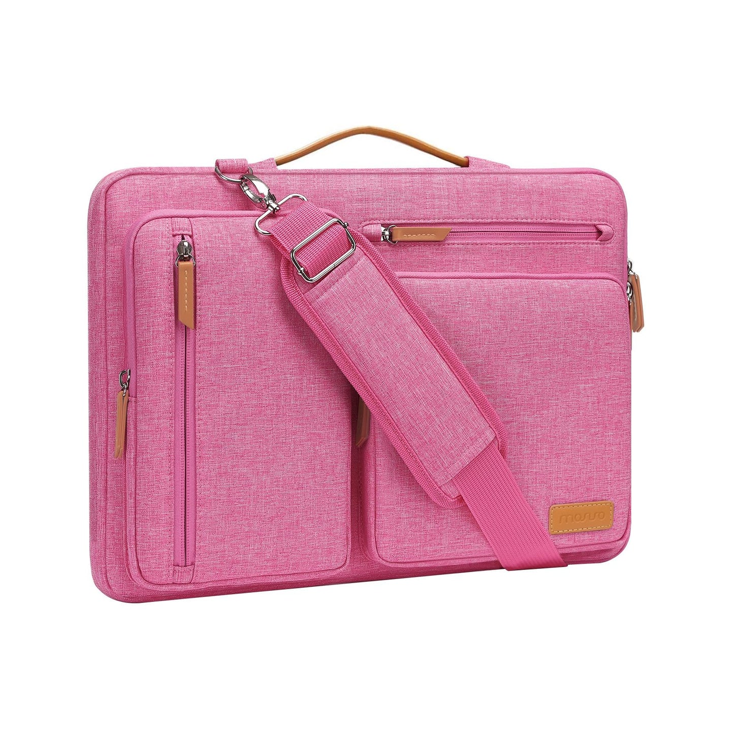 MOSISO 360 Protective Laptop Shoulder Bag,13-17.3 inch Computer Bags Compatible with MacBook Air M4 M3 M2 M1 2025-2018/Pro 13 2025-2016,Side Open Messenger Bag with 4 Zipper Pockets, Black iMosiso