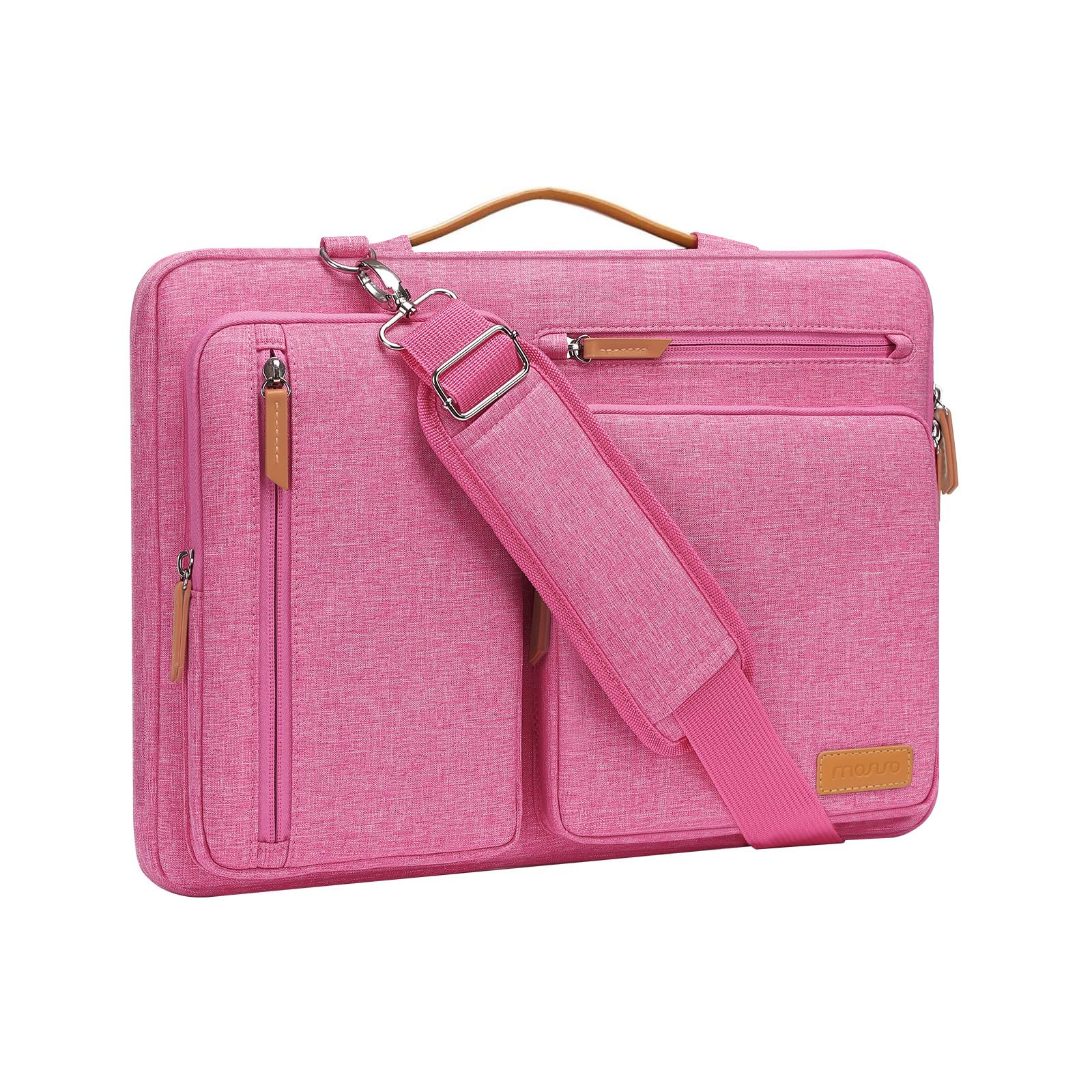 MOSISO 360 Protective Laptop Shoulder Bag,13-17.3 inch Computer Bags Compatible with MacBook Air M4 M3 M2 M1 2025-2018/Pro 13 2025-2016,Side Open Messenger Bag with 4 Zipper Pockets, Black iMosiso