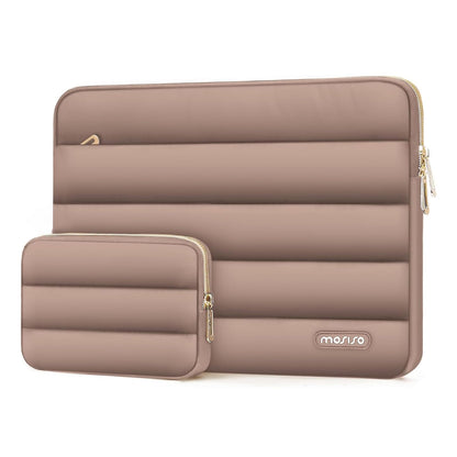 MOSISO 12.9 inch Tablet Sleeve Case for iPad Pro 13 M4 & iPad Air 13 M3 M2, iPad Pro 12.9 M2 M1 6/5th with Magic Keyboard&Smart Keyboard Folio, Puffy Horizontal Bag with Small Case, Sand