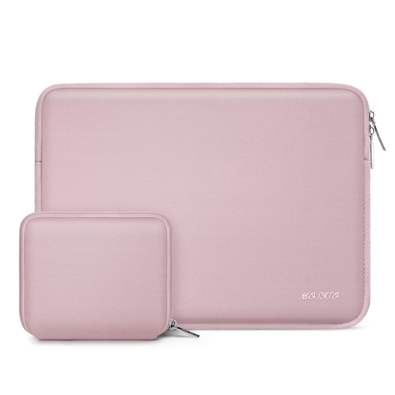 MOSISO 12.9 inch Tablet Sleeve Case for iPad Pro 13 M4 & iPad Air 13 M3 M2, iPad Pro 12.9 M2 M1 6/5th with Magic Keyboard&Smart Keyboard Folio, Neoprene Carrying Bag with Small Case, Pink