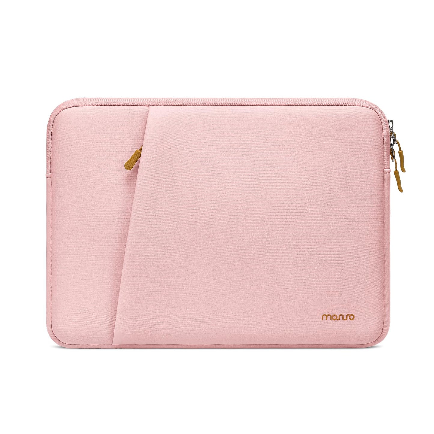 MOSISO 13.3 inch Laptop Case/Sleeve Compatible with MacBook Air | Pro 13/Pro 14 | HP Dell ASUS Lenovo Notebook | Portable Neoprene Carrying Computer Bag | with Bevel Pocket | Pink