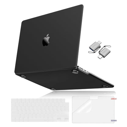 MOSISO Compatible with MacBook Air 15 inch Case 2025 2024 2023 Release M4 A3241 M3 A3114 M2 A2941,Ultra-Thin Natural Original Plastic Hard Shell Case&Keyboard Cover&Screen Film&Type C,Frost Clear