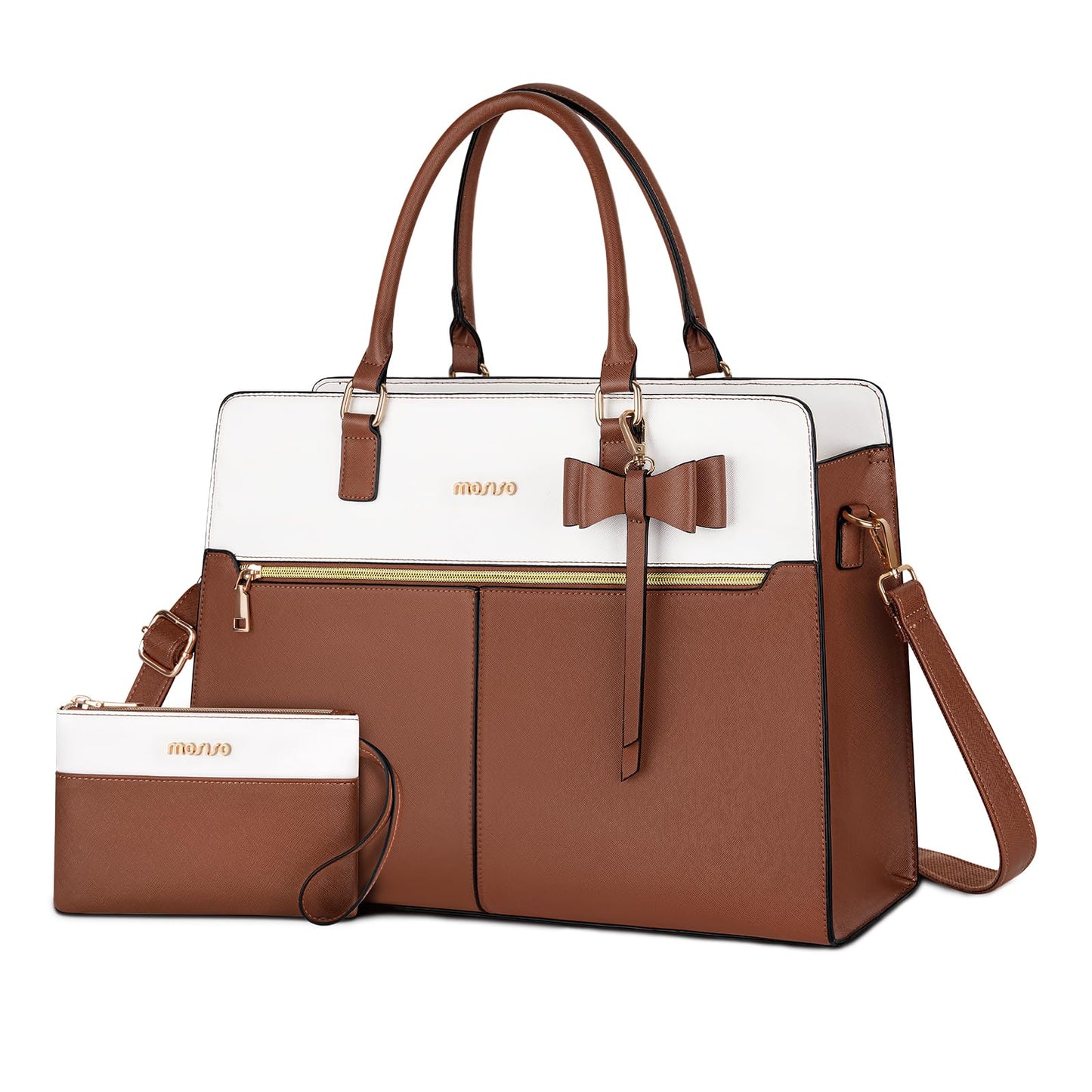 MOSISO Laptop Tote Bag for Women, Large Capacity Handbag Shoulder Computer Bags Work Briefcase for Business Teacher Office