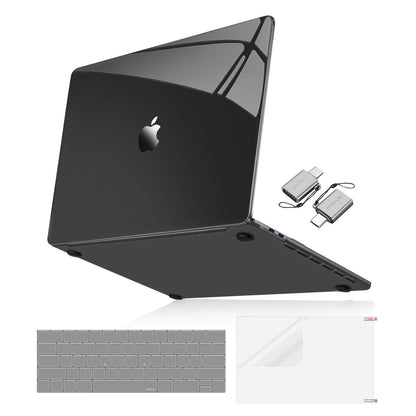 MOSISO Compatible with MacBook Pro 13 inch Case M2 2025-2016 A2338 M1 A2251 A2289 A2159 A1989 A1708 A1706, Surpass Natural Beauty Plastic Hard Shell&Keyboard Cover&Screen Film&Type C, Crystal Midnight
