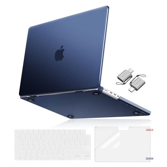 MOSISO Compatible with MacBook Pro 14 inch Case 2025-2021 M4 M3 M2 M1 A3112 A3185 A3401 A2918 A2992 A2779 A2442,Ultra-Thin Natural Original Hard Case&Keyboard Skin&Screen Film&Type C, Midnight Blue