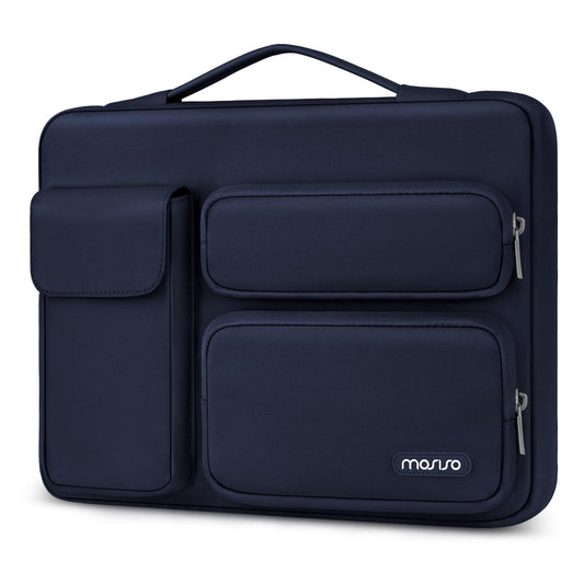 MOSISO 360 Protective Laptop Case 13.3 inch, 13-13.3 inch Laptop Sleeve Compatible with MacBook Air/Pro 13 / Pro 14, HP Dell ASUS Lenovo,Side Open Bag with 2 Raised&1 Flapover Pockets