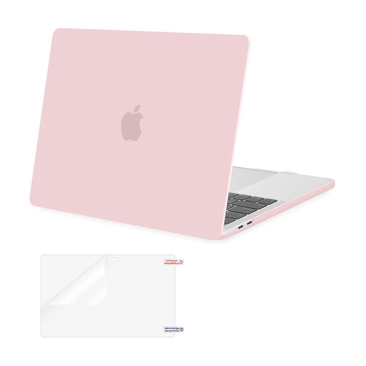 MOSISO Compatible with MacBook Pro 13 inch Case M2 2025, 2024, 2023, 2022-2016 A2338 M1 A2251 A2289 A2159 A1989 A1708 A1706 with/Without Touch Bar, Plastic Hard Shell&Screen Protector, Rose Quartz