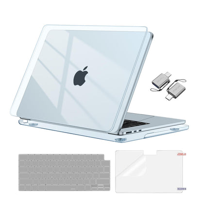MOSISO Compatible with MacBook Air 13 inch Case 2025-2022 M4 A3240 M3 A3113 M2 A2681,Surpass Natural Beauty Hard Shell&Keyboard Cover&Screen Film&Type C for MacBook Air 13.6 inch Case, Crystal Clear