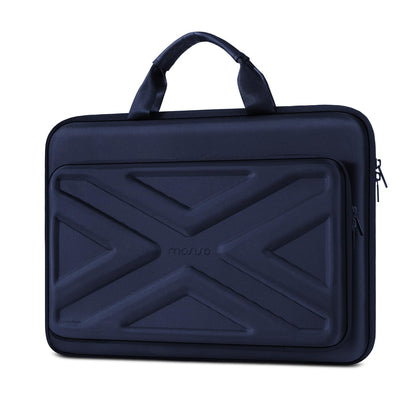 MOSISO 13-17.3 & 14 inch Laptop Hard Case, Shockproof Waterproof | Compatible with MacBook HP Dell | Carrying Sleeve Computer Bag | with Sturdy Handle & Front Pocket & Belt | Navy Blue
