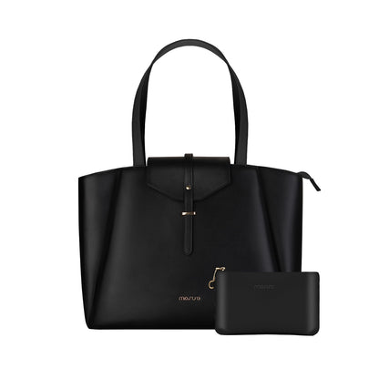 MOSISO Laptop Tote Bag for Women, 15.6 inch PU Leather Work Laptop Bag with Flap Buckle & Clutch Purse, Large Capacity Computer Shoulder Handbag for Casual Business Travel, Pink