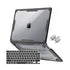 MOSISO Compatible with MacBook Air 13 inch Case 2025-2022 M4 A3240 M3 A3113 M2 A2681, Symmetric Geometric Heavy Duty Hard Case with TPU Bumper&Keyboard Skin&Type C for MacBook Air 13.6, Black