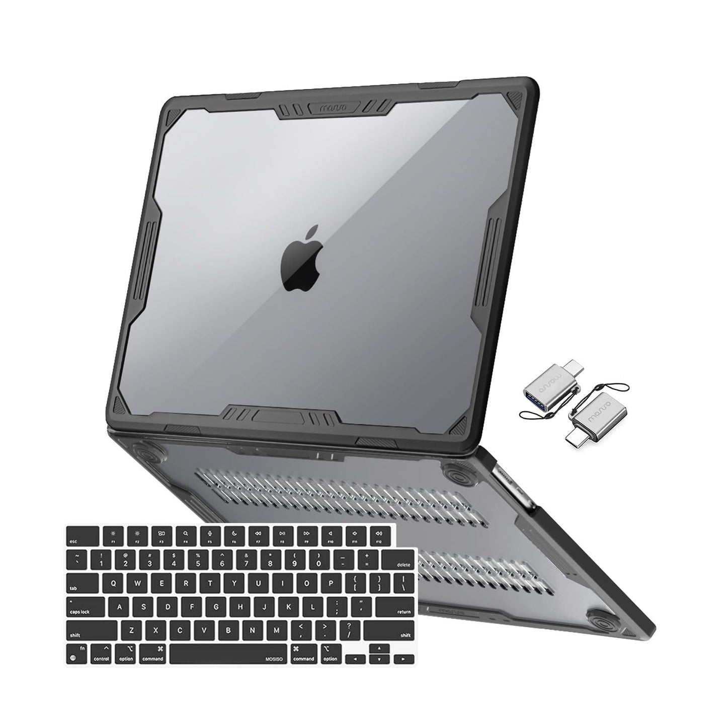 MOSISO Compatible with MacBook Air 15 inch Case M5 2026 M4 M3 M2 2025-2023 A3448 A3241 A3114 A2941,Symmetric Geometric Heavy Duty Protective Hard Shell with TPU Bumper&Keyboard Skin&Type C