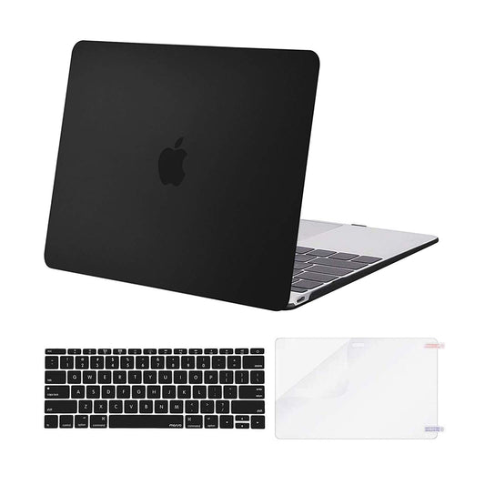 MOSISO Plastic Hard Shell Case & Keyboard Cover Skin & Screen Protector Compatible with MacBook 12 inch with Retina Display (Model A1534, Release 2017 2016 2015), Crystal Clear